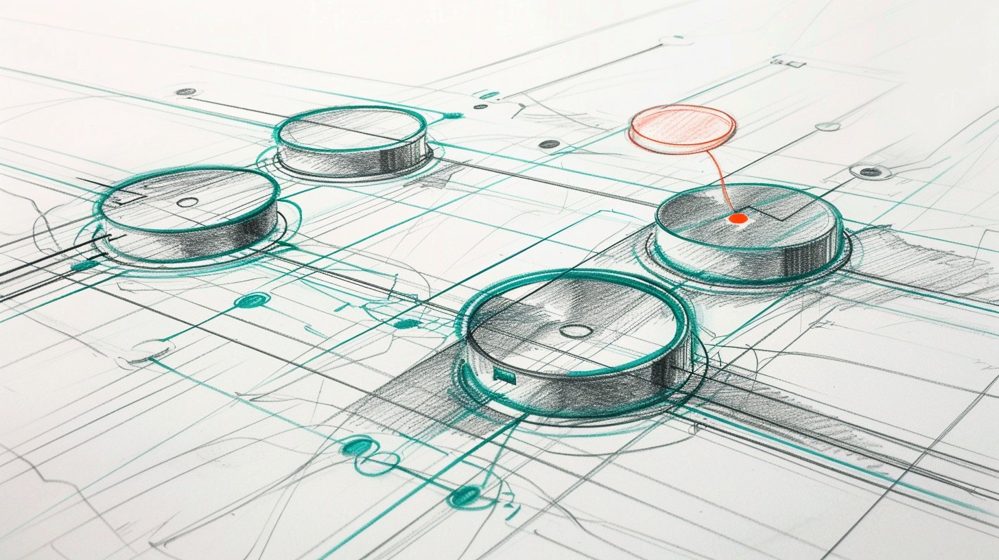 Illustration zum Blogartikel: 5 Zeichen, dass dein Team ChatGPT falsch nutzt. Thematische Brand-Illustration im Colored-Pencil-Sketch-Stil, passend zum Artikelthema