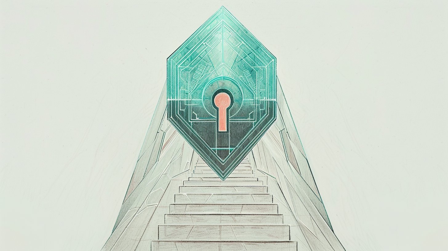 Illustration zum Blogartikel: Warum europäischer Datenschutz ein KI-Vorteil ist und kein Hindernis. Thematische Brand-Illustration im Colored-Pencil-Sketch-Stil, passend zum Artikelthema