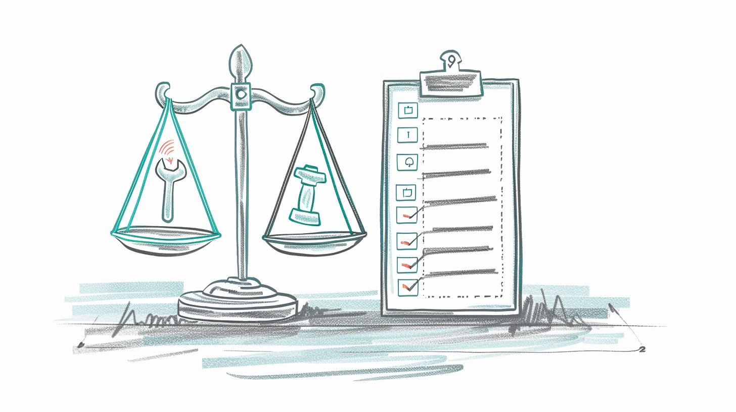 Illustration zum Blogartikel: KI-Tools im Vergleich 2026: Was sich wirklich lohnt für KMU. Thematische Brand-Illustration im Colored-Pencil-Sketch-Stil, passend zum Artikelthema