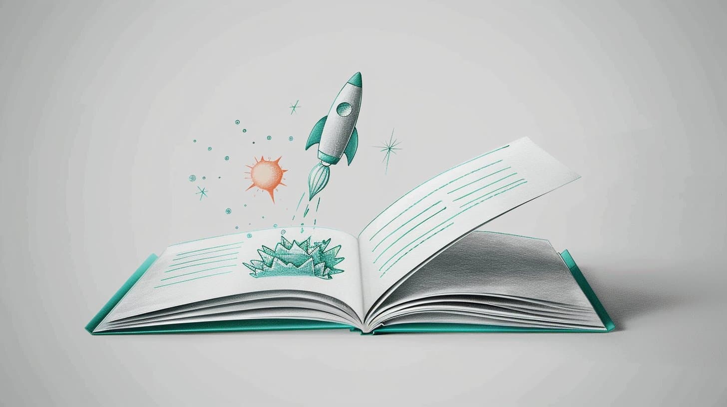 Illustration: Person am Laptop mit KI-Symbolen